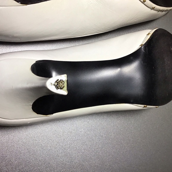 VINTAGE ROSINA FERRAGAMO SCHIAVONE LEATHER SHOES 8.5 MED NEED HEEL  REPAIR - Picture 8 of 9